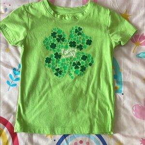 Green Kids T-Shirt with Shamrock Design